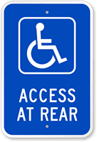 Access At Rear Sign (with Graphic)