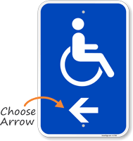 Accessible Handicap Arrow Sign (With Graphic)