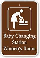 Baby Changing Station Women's Room  Campground Sign
