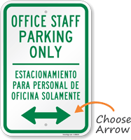 Bilingual Office Staff Parking Only Sign