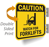 Caution Watch For Forklifts Sign (with Graphic)
