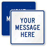 Customizable Square Blue Template Parking Sign