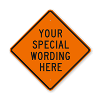 Custom Orange Black Diamond Template Parking Sign