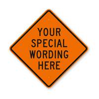 Custom Orange Black Diamond Template Parking Sign