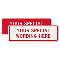 Customizable Horizontal Red Template Parking Sign