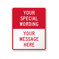 Custom Red Split Template Parking Sign