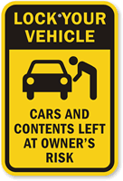 Lock Your Vehicle Sign
