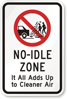 No Idle Zone Sign