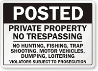 No Trespassing Private Property Sign