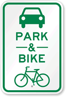 Park & Ride with Bicycle Graphic Sign