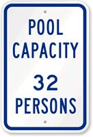 Pool Maximum Capacity Persons Sign