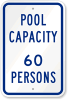 Pool Maximum Capacity Persons Sign