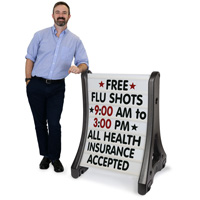 Quick Load A Frame Message Board Sidewalk Sign  White