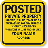 Private Property Trespassing Strictly Forbidden Custom Sign