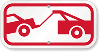 Tow Away Truck Symbol Sign in Red