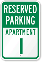 Reserved Parking Apartment I Sign