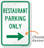 Restaurant Parking Arrow Sign
