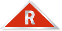 R Triangular Red Background