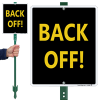 Back Off Lawnboss Sign & Stake Kit