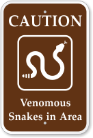 Venomous Snakes In Area Campground Sign with Graphic