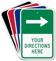 Customizable Parking Lot Directions Sign Right Arrow