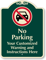 Customizable No Parking Signature Sign with Graphic