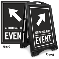 Diagonally Right Arrow Event Parking Sidewalk Sign