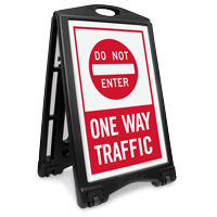 Dont Enter One Way Traffic Portable Sidewalk Sign