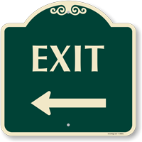 Exit with Left Arrow Sign