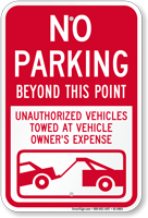 No Parking Beyond This Point Sign
