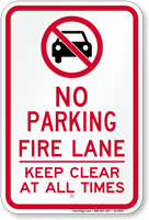 No Parking Fire Lane Keep Clear Sign