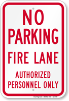 No Parking Fire Lane Sign