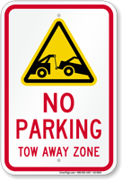 No parking Tow Away Zone Sign