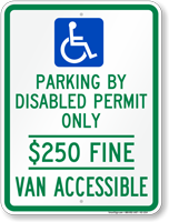 Florida Disabled Permit Parking Van Accessible Sign