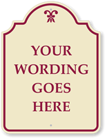 Custom Palladio Designer Sign with Motif Burgundy Normal