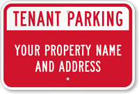 Personalized Reserved For Tenant Parking Sign