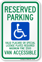 Hawaii Reserved ADA Parking License Required Sign