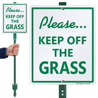 Keep Off Grass Sign