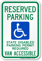 Washington Reserved Parking Van Accessible Sign