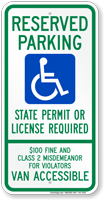 South Dakota Reserved Parking Van Accessible Sign