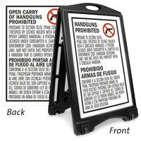 Texas Firearms Prohibited Sidewalk Sign 30.07 and 30.06