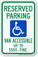 West Virginia Reserved Parking Van Accessible Sign