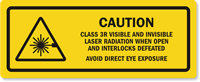 Class 3R Visible Invisible Laser Radiation Label
