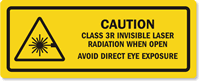 Class 3R Laser Radiation Open Avoid Exposure Label
