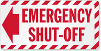 Emergency Shut Off  with Left Arrow