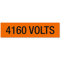 4160 Volts Marker Label Large (2 1/4in. x 9in.)