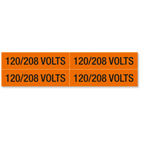 120/208 Volts Labels Medium (1 1/8in. x 4 1/2in.)