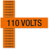 110 Volts Labels Small (1/2in. x 2 1/4in.)