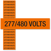 277/480 Volts Marker Labels Small (1/2in. x 2 1/4in.)