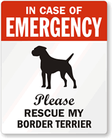 In Case Emergency Rescue My Border Terrier Label